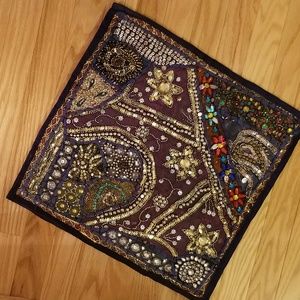 Middle Eastern beaded pillow case